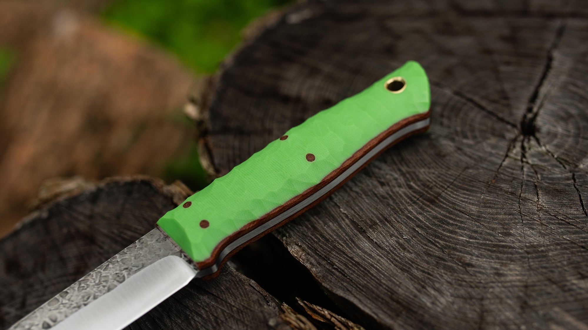 Prototype Puukko - in textured lime G10 - (Procut)