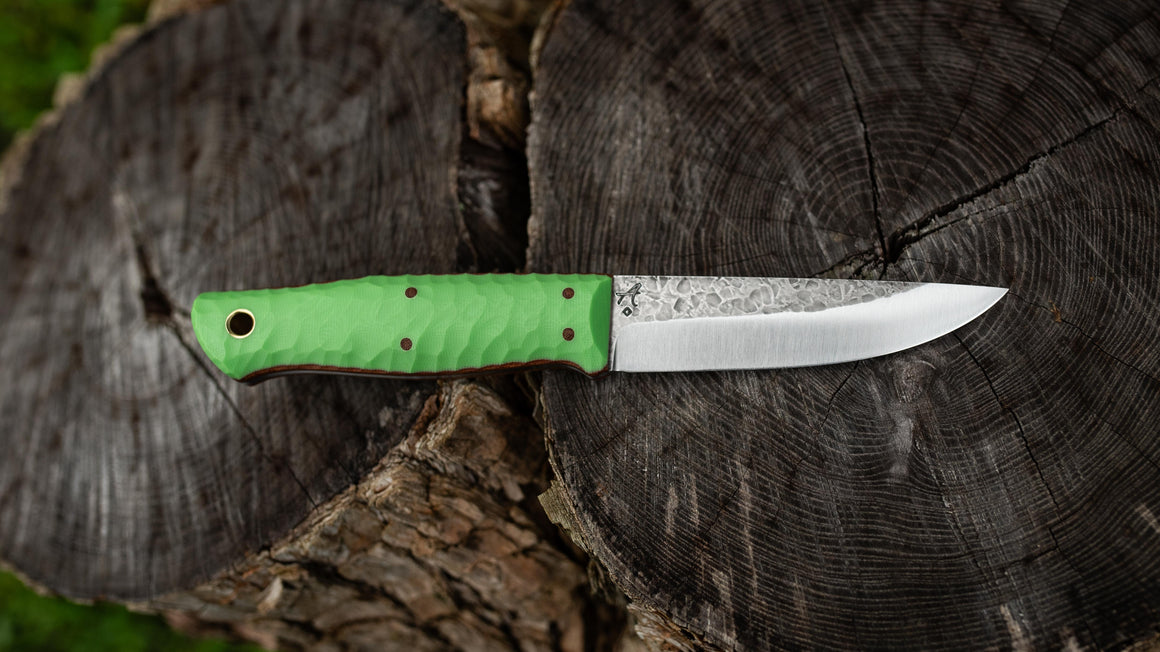 Prototype Puukko - in textured lime G10 - (Procut)
