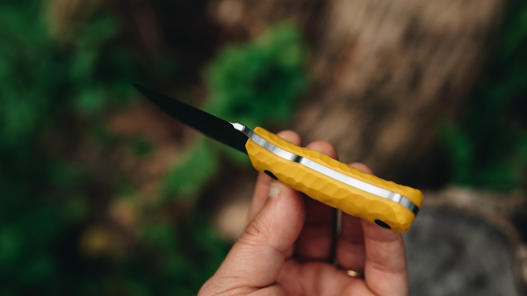 Prototype Trekker - in textured yellow G-10 - (Procut)