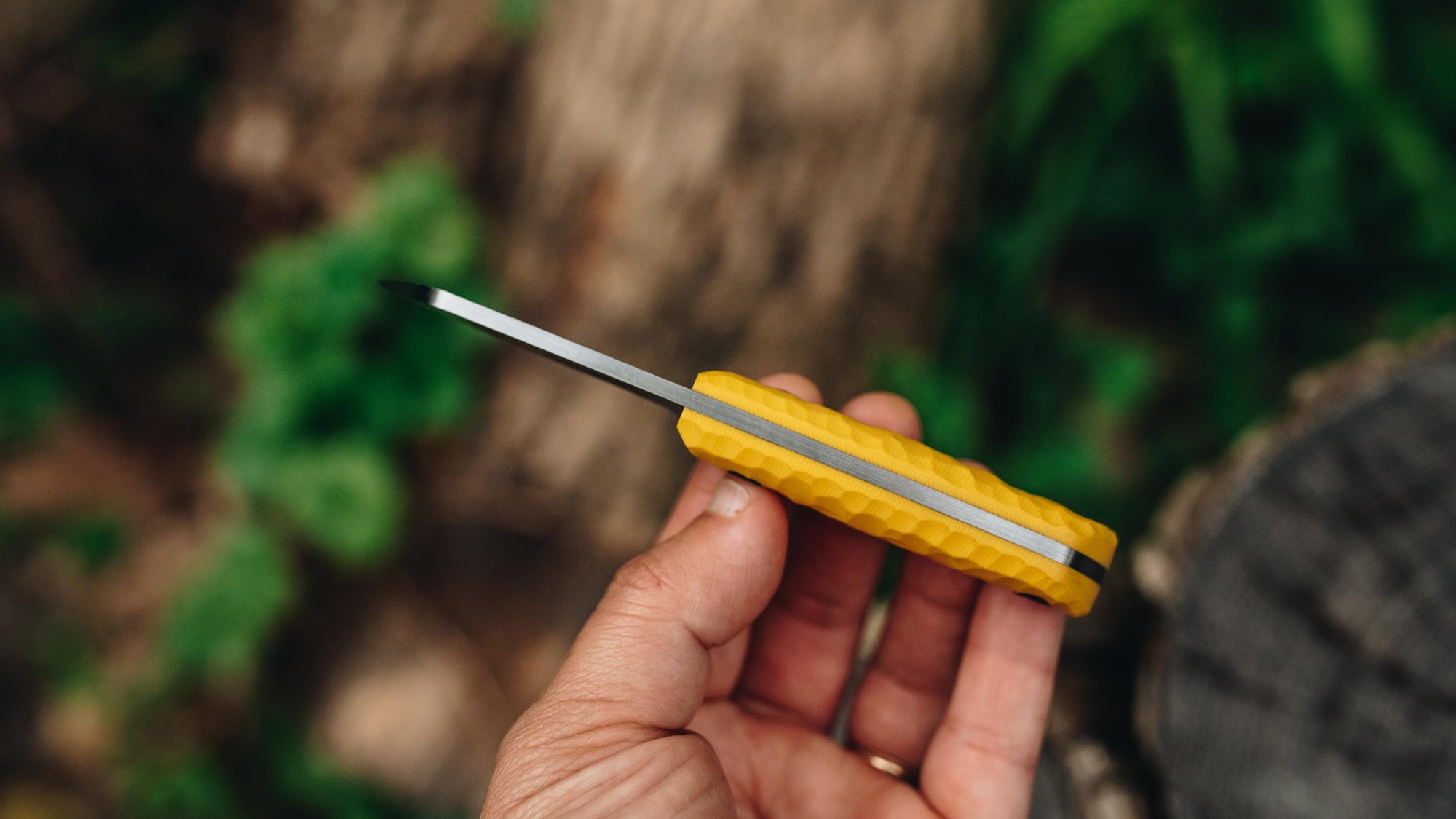 Prototype Trekker - in textured yellow G-10 - (Procut)