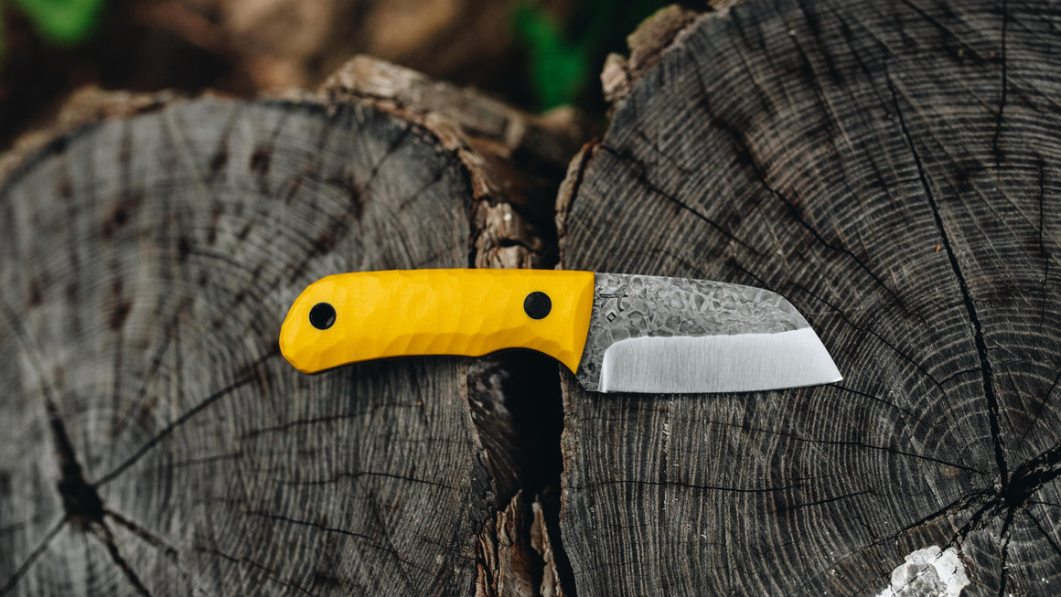 Prototype Trekker - in textured yellow G-10 - (Procut)