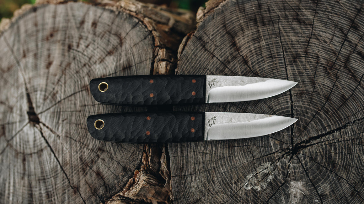 Pocket Puukko - in textured black G-10 - (CPM 3V)