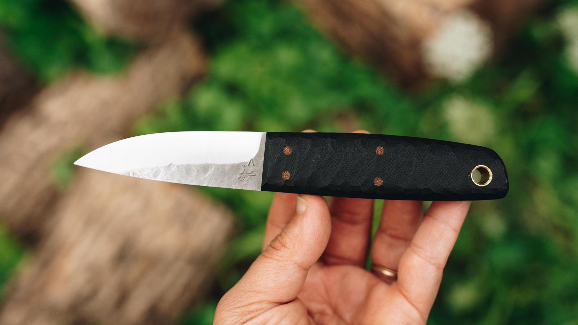 Pocket Puukko - in textured black G-10 - (CPM 3V)