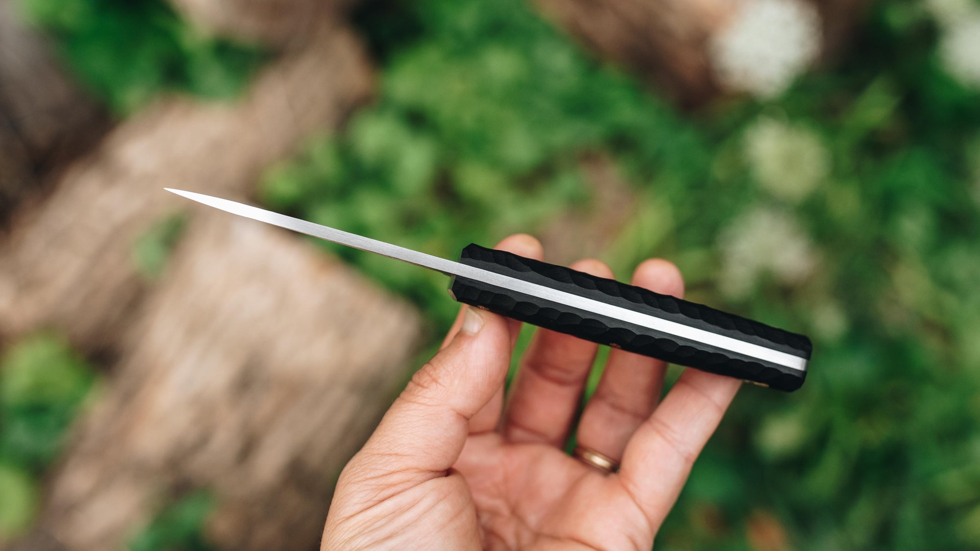 Pocket Puukko - in textured black G-10 - (CPM 3V)
