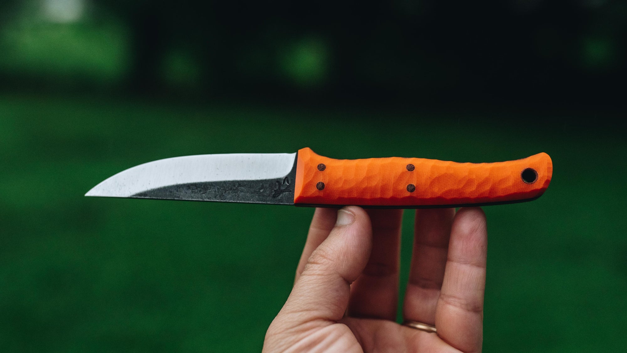 Quail - in textured orange G-10 - (CPM 3V)