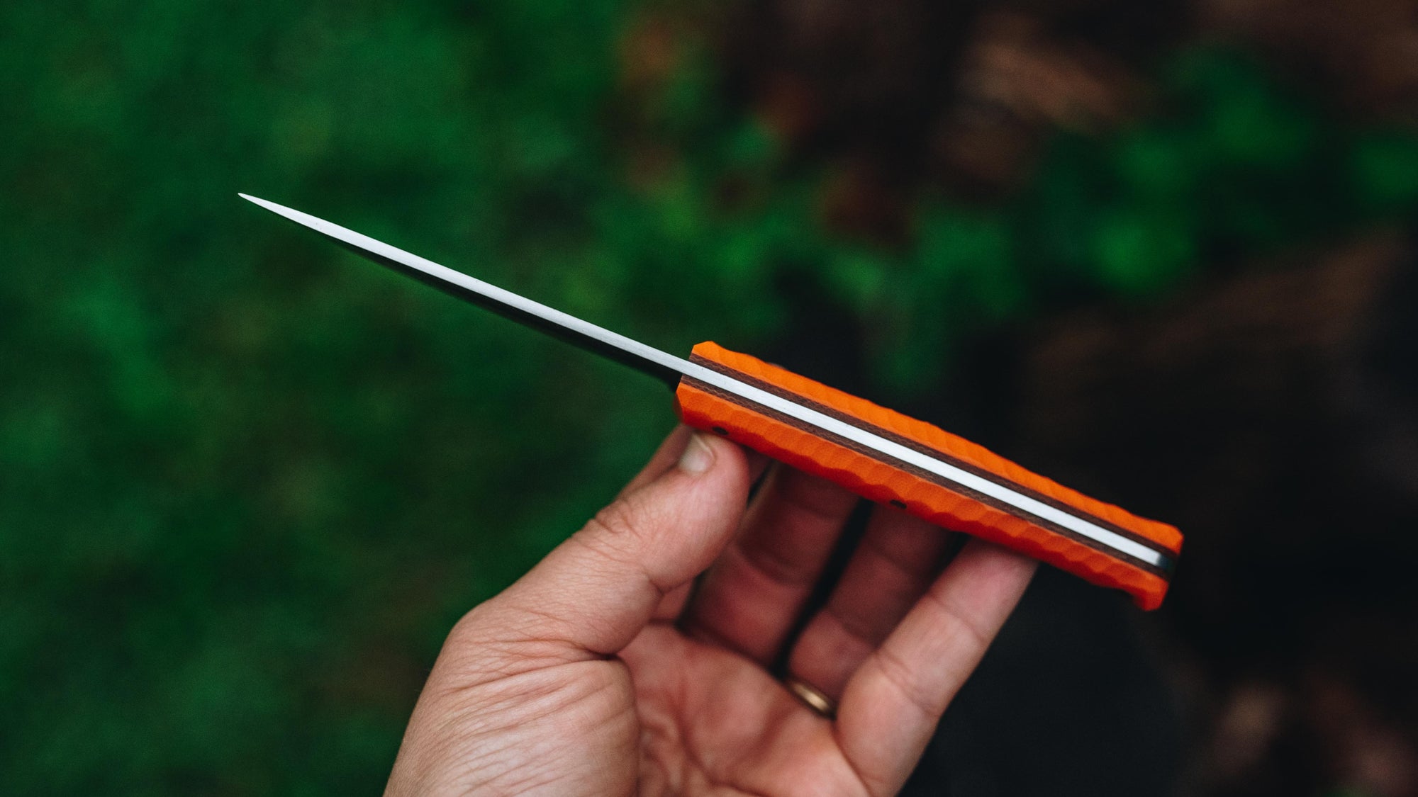 Quail - in textured orange G-10 - (CPM 3V)
