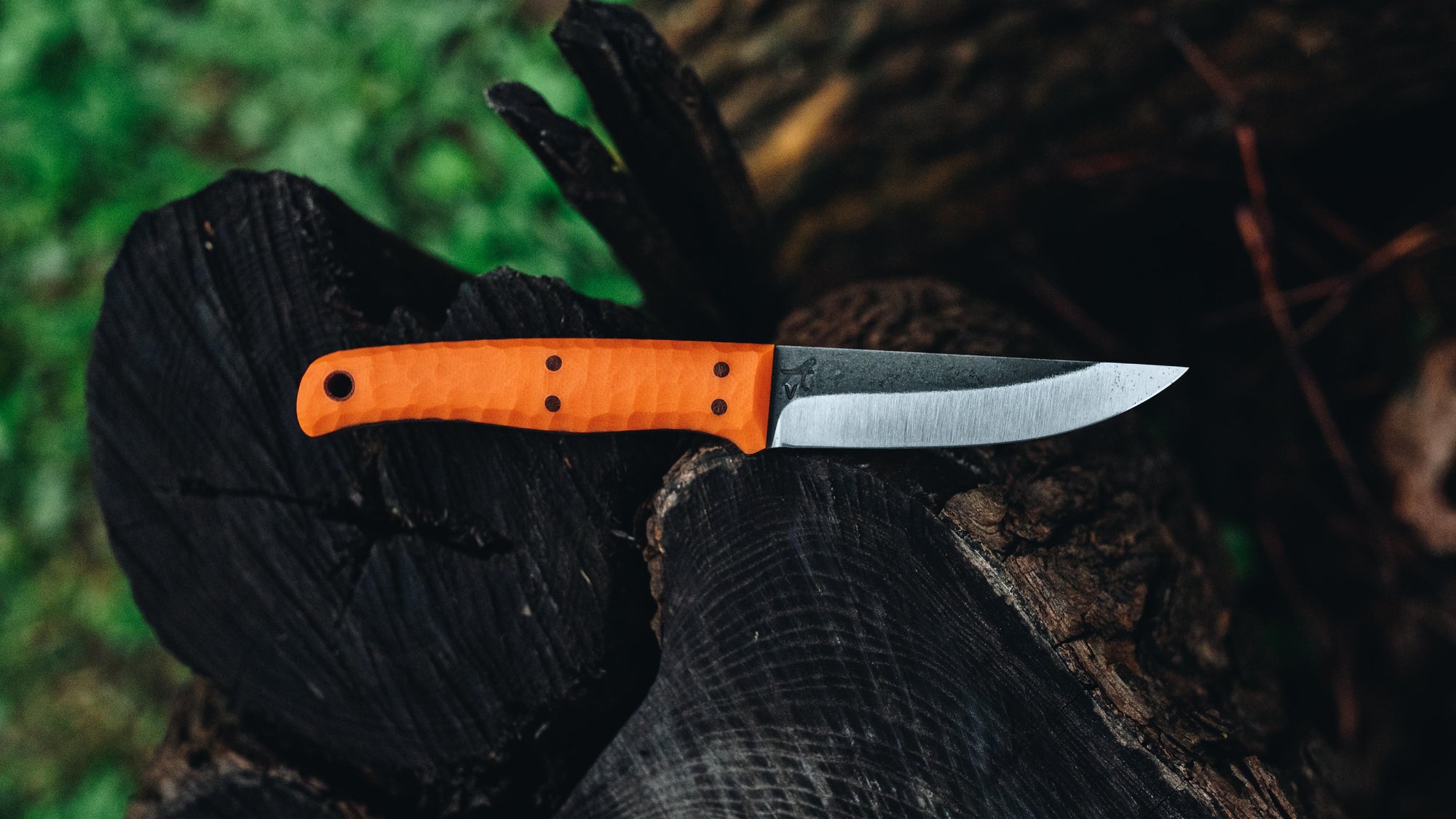 Quail - in textured orange G-10 - (CPM 3V)