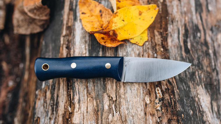 3" Bushtool - in blue richlite - (CPM 3V)